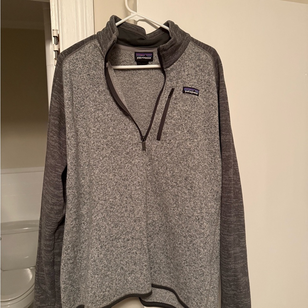 Patagonia Men’s Gray Heather Zip-Up Sweater